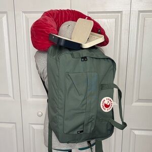 3pcs Travel Green Crossbody Duffle/Backpack + Packing Neck Pillow + Jewelry Box